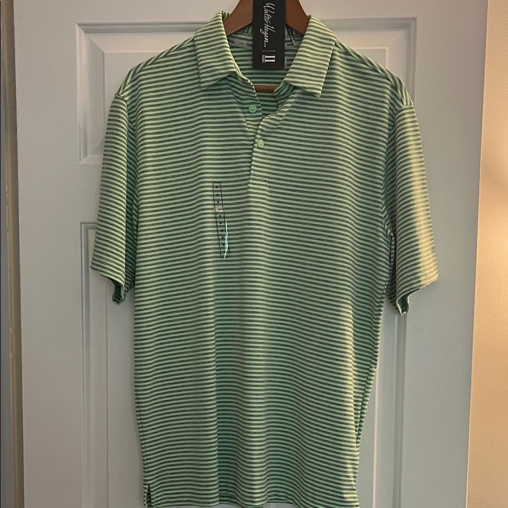 Walter Hagen Mint Striped Polo Shirt